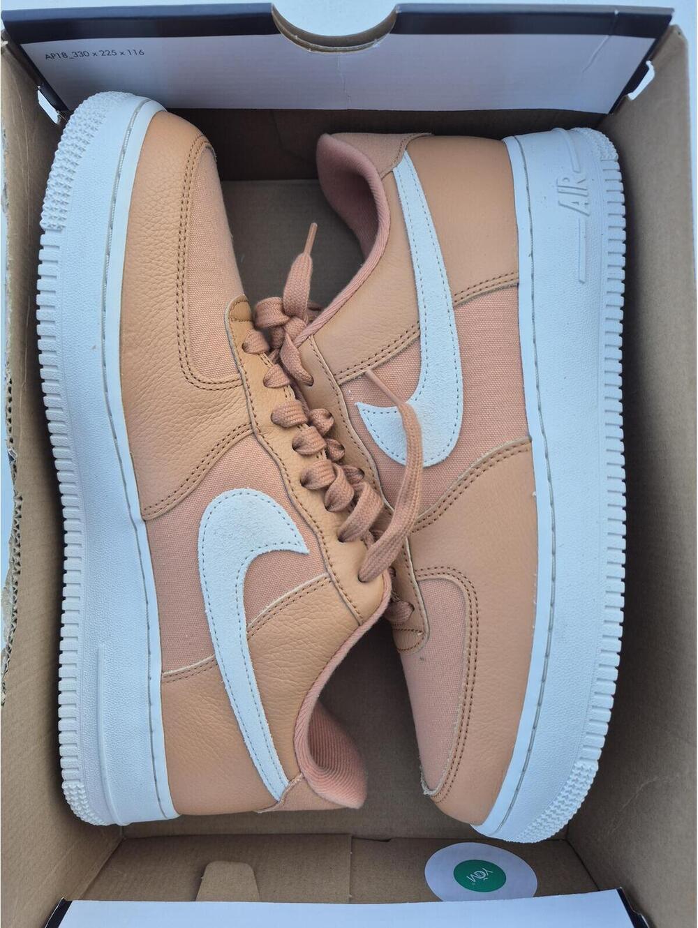 Nike Air Force 1 Low Tan and White Sneakers Size 10